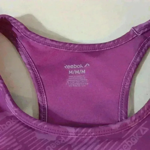 Reebok Women’s‎ Plum Purple Prime Essential Medium Sports Bra Size M - Picture 2 of 4